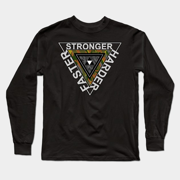 harder stronger faster Long Sleeve T-Shirt by hayr pictures